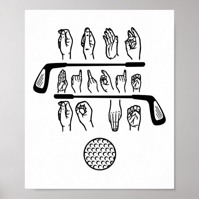 Sign Language Talk Birdie To Me Funny Golf Golfer (Front)