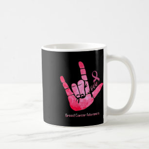 Sign Love Breast Cancer Awareness Pink Ribbon Warr Coffee Mug