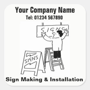 Sign Making & Installation Cartoon Square Sticker