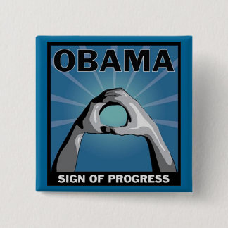 Sign of Progress 2 Inch Square Button