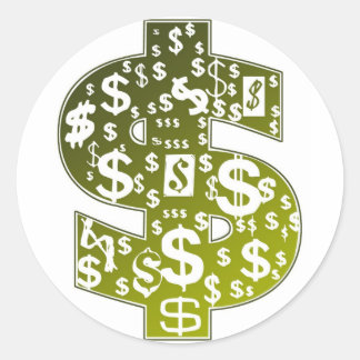 Sign Of The Dollar Classic Round Sticker