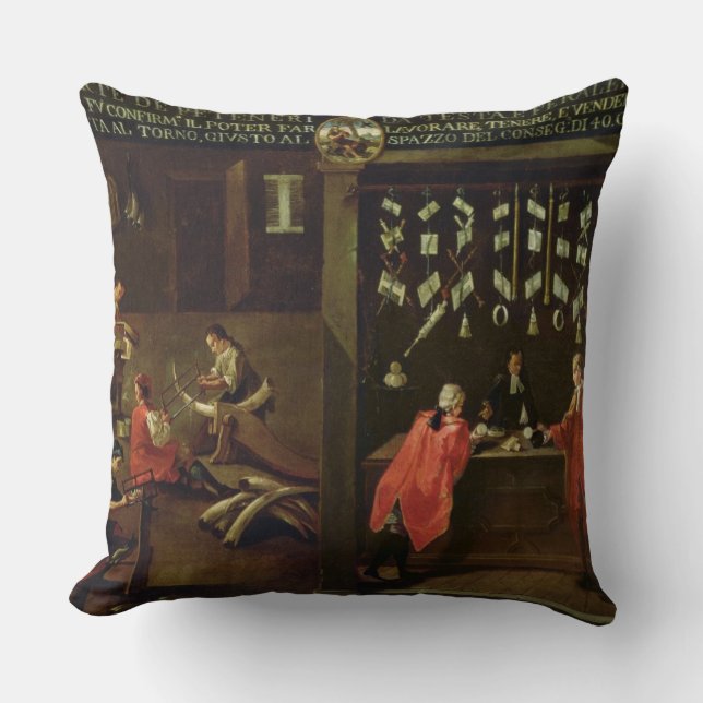 Sign of the Venetian Comb Makers' Guild (panel) Throw Pillow (Front)