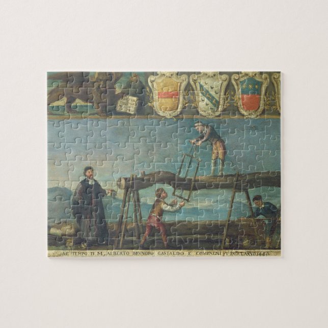 Sign of the Venetian Saw Mill Workers' Guild, 1445 Jigsaw Puzzle (Horizontal)