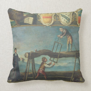 Sign of the Venetian Saw Mill Workers' Guild, 1445 Throw Pillow