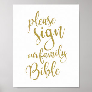 Sign our Family Bible 8x10 Wedding Signage