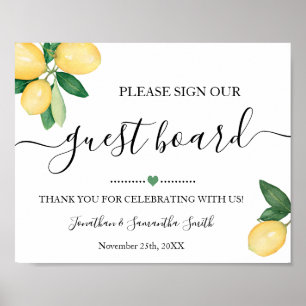 Sign Our Guest Board Wedding Reception Lemons Sign