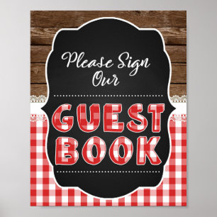 Sign our Guest Book Sign #2 - Red Baby Q