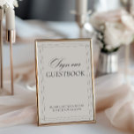 Sign Our Guestbook Vintage Light Grey Sign Invitation<br><div class="desc">This vintage-inspired sign adds a touch of nostalgia to your special day. Its classic light grey design effortlessly complements various wedding aesthetics, creating a timeless look. Personalize the sign with your names or a special message to make it uniquely yours. Part of the MIA wedding collection, this sign coordinates seamlessly...</div>
