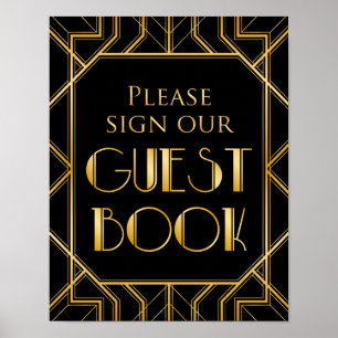 Sign Our Guestbook Wedding Sign   Gatsby Art Deco