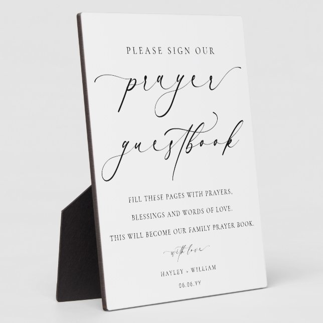 Sign Our Prayer Wedding Guestbook Plaque (Side)