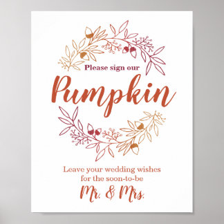 Sign Our Pumpkin Wedding Engagement Guestbook