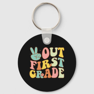 Sign Out First Grade Groovy Last Days School 1st G Keychain