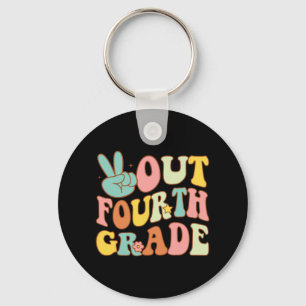 Sign Out Fourth Grade Groovy Last Day School 4th G Keychain