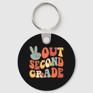 Sign Out Second Grade Groovy 2nd Last Days School Keychain