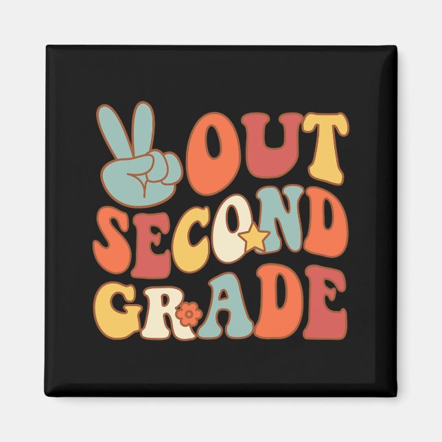 Sign Out Second Grade Groovy 2nd Last Days School  Magnet (Front)