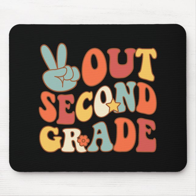 Sign Out Second Grade Groovy 2nd Last Days School  Mouse Pad (Front)