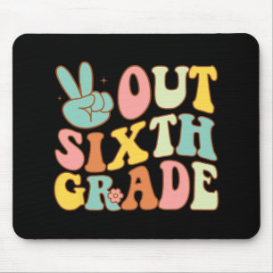Sign Out Sixth Grade Groovy Last Day School 6th Gr Mouse Pad