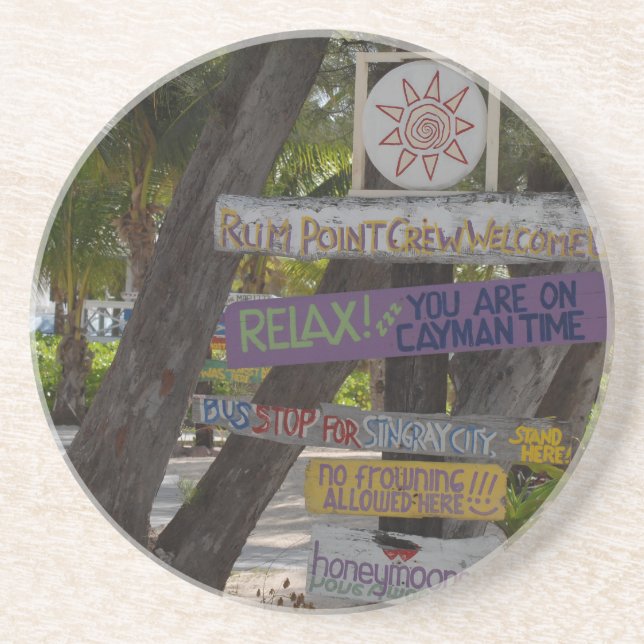 Sign post Rum Point Grand Cayman Coaster (Front)