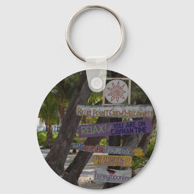 Sign post Rum Point Grand Cayman Keychain (Front)