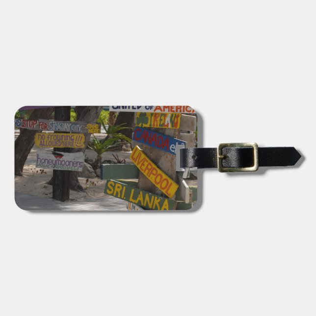 Sign Post Rum Point Grand Cayman Luggage Tag (Front Horizontal)