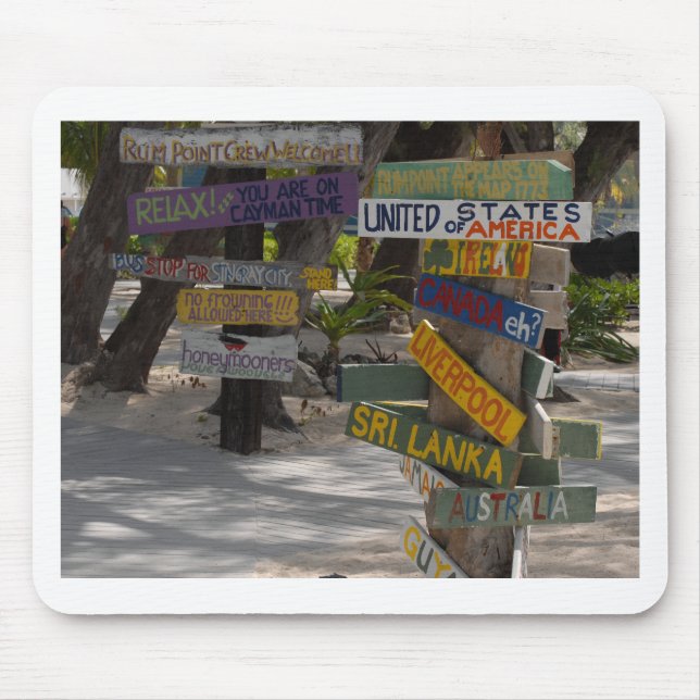 Sign Post Rum Point Grand Cayman Mouse Pad (Front)