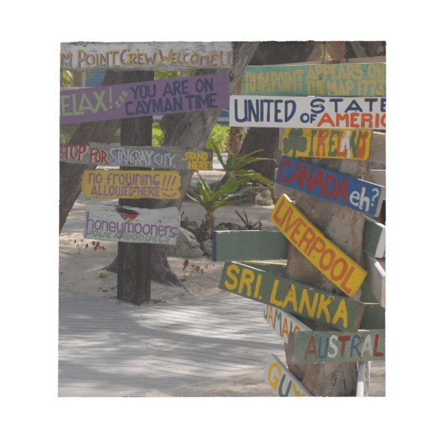 Sign Post Rum Point Grand Cayman Notepad (Front)