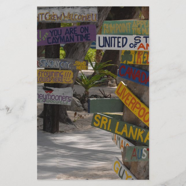 Sign Post Rum Point Grand Cayman Stationery (Front)