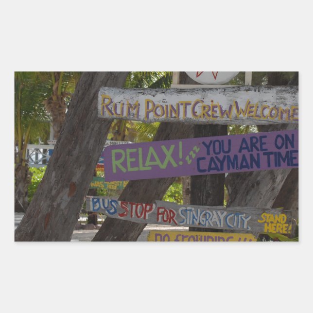 Sign post Rum Point Grand Cayman Sticker (Front)
