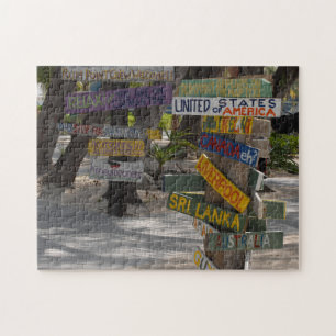 Sign Posts at Rum Point. Grand Cayman Jigsaw Puzzle