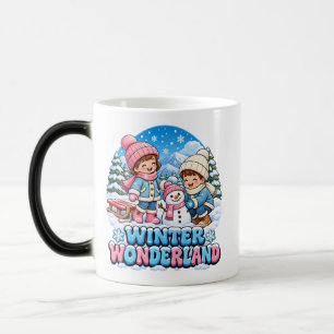 Sign Retro Kids Winter Wonderland Mug