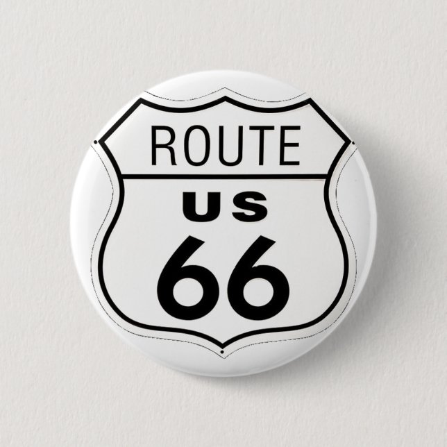 Sign - Route 66 2 Inch Round Button (Front)