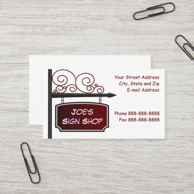 Sign Shop Real Estate Agent Business Card (Front/Back In Situ)