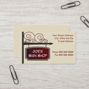Sign Shop Real Estate Agent Business Card
