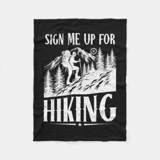 Sign up for hiking mountain trail backpack hiker fleece blanket