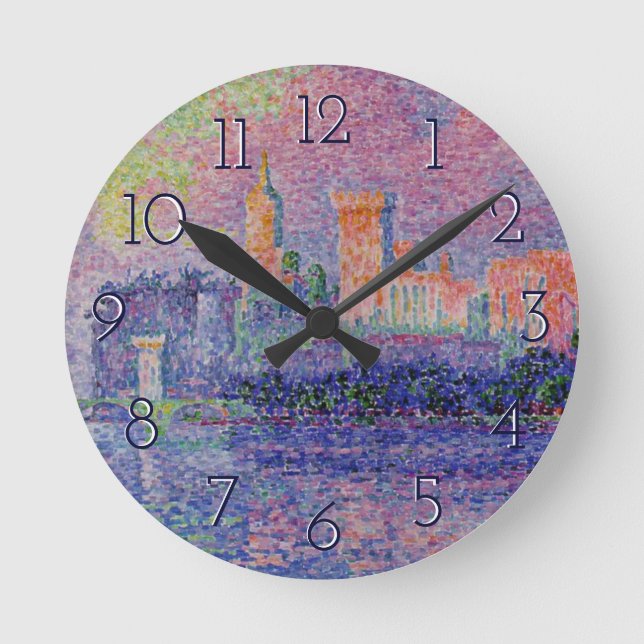 Signac's Le Château des Papes Round Clock (Front)