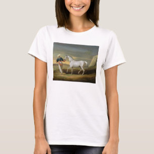 Signal, a grey Arab, with a Groom in the Desert (o T-Shirt