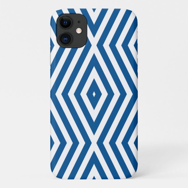 Signal Blue Moods Diamond Chevrons Case-Mate iPhone Case (Back)