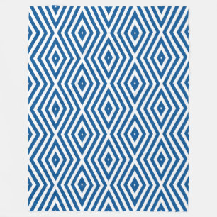 Signal Blue Moods Diamond Chevrons Fleece Blanket