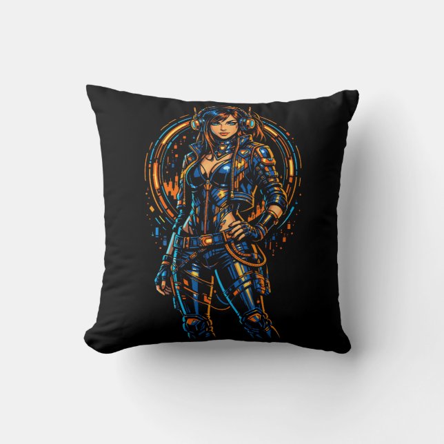 Signal Breaker Throw Pillow (Front)
