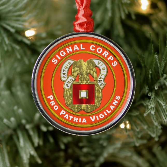 Signal Corps Christmas Metal Ornament (Tree)