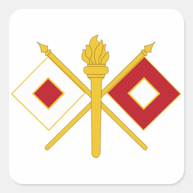 Signal Corps Insignia Square Sticker (Front)
