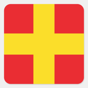 Signal Flag Letter R (Romeo) Square Sticker