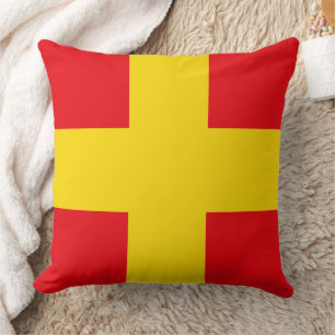 Signal Flag Letter R (Romeo) Throw Pillow