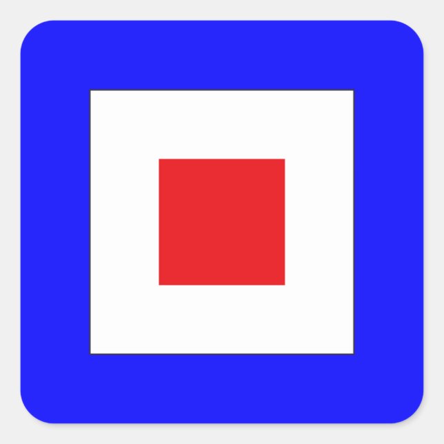 Signal Flag Letter W (Whiskey) Square Sticker (Front)