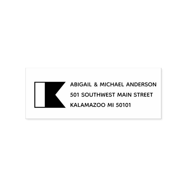 Signal Flag Monogram Nautical Return Address Rubber Stamp (Imprint)