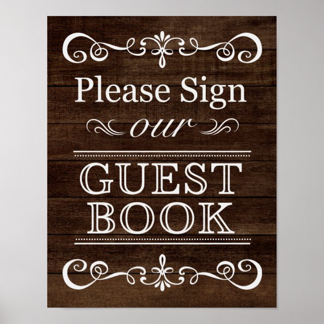 Signal mariage - Signer Notre Livre D'Or Rustique  (Devant)