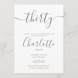 Signature 30th Birthday Invitation