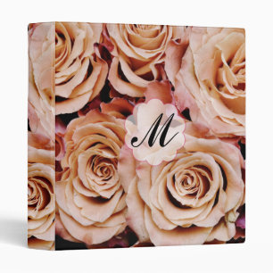 Signature Binder Pink Rose Roses Wedding Monogram