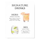 Signature Boissons Mariage Cocktail Menu Poster