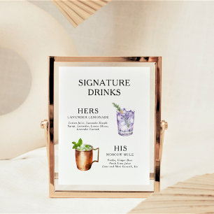 Signature Boissons Mariage Cocktail Menu Poster